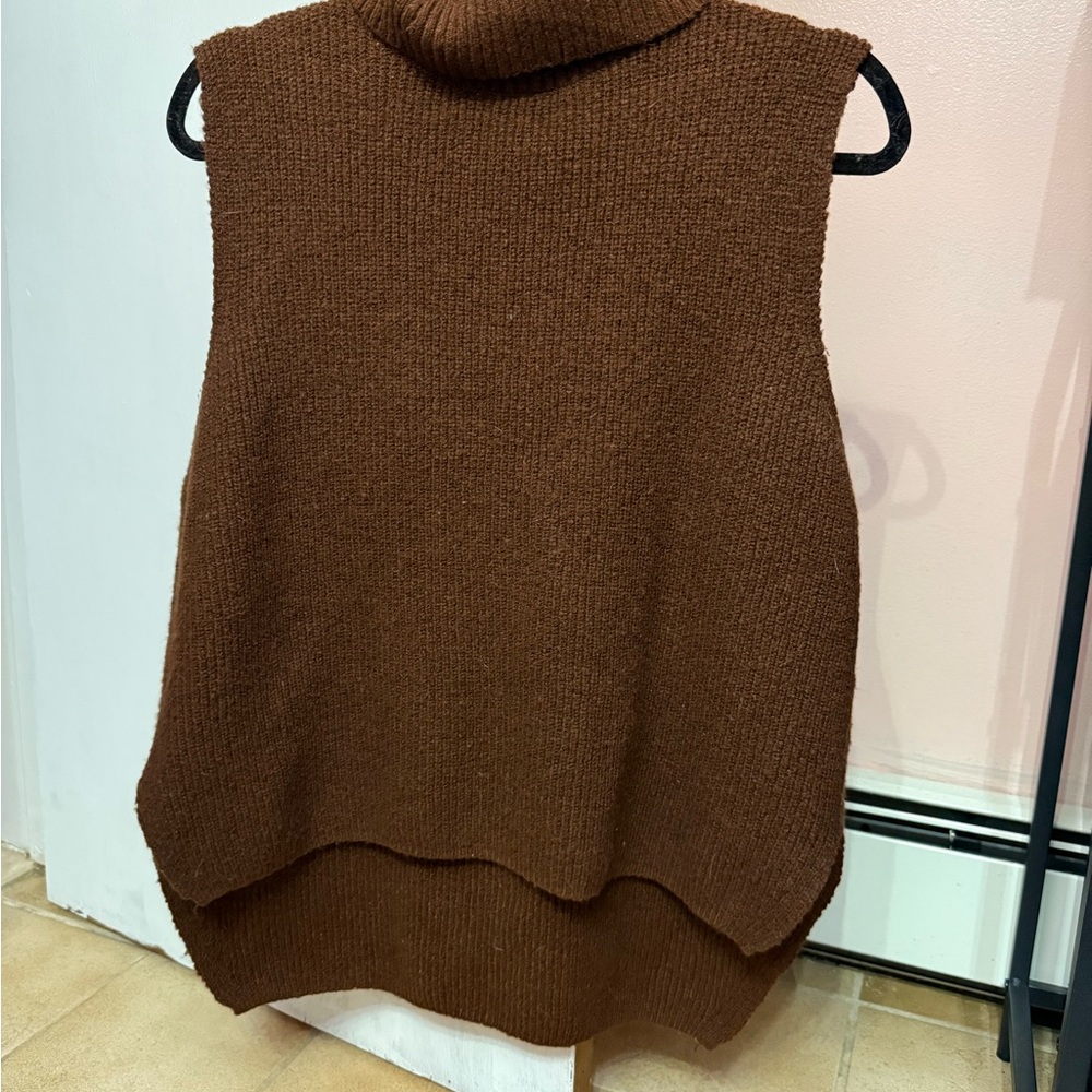 Brown Turtleneck Sweater Tank